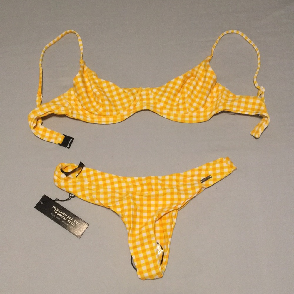 Blackbough Yellow Check Bikini